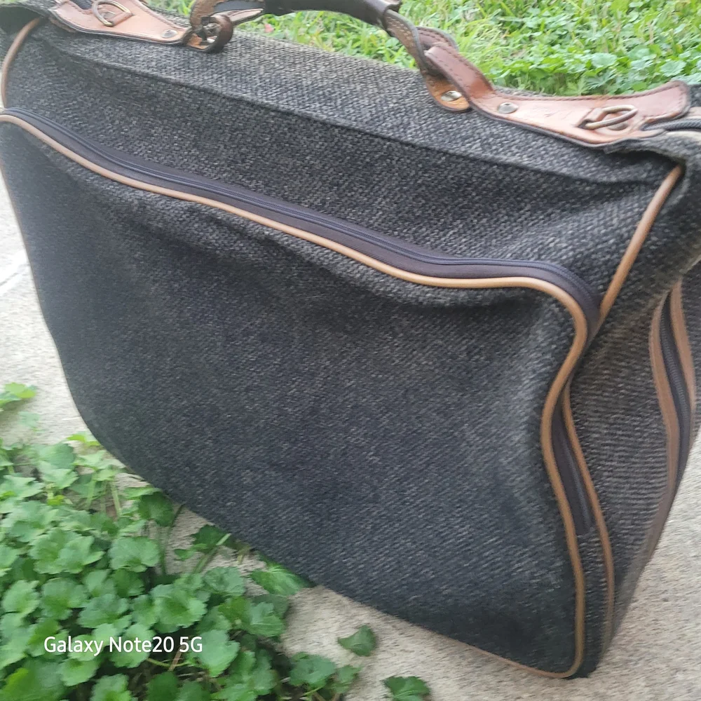 VTG HARTMANN LUGGAGE TWEED LEATHER 22